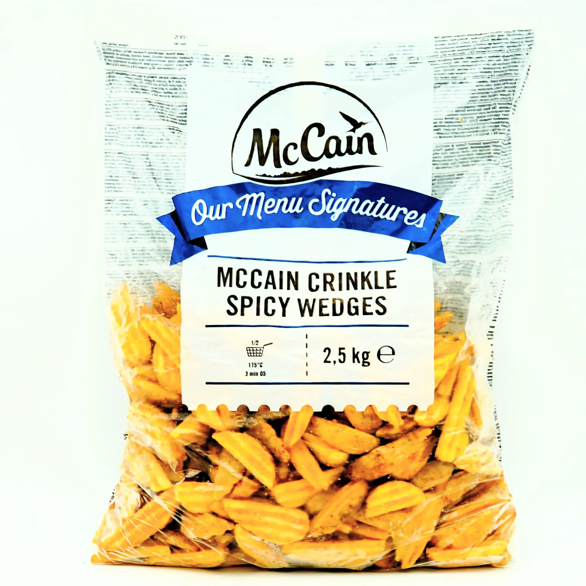 [43849] MCCAIN SPICY WEDGES CRINKLE CUT FRIES 2.5KG