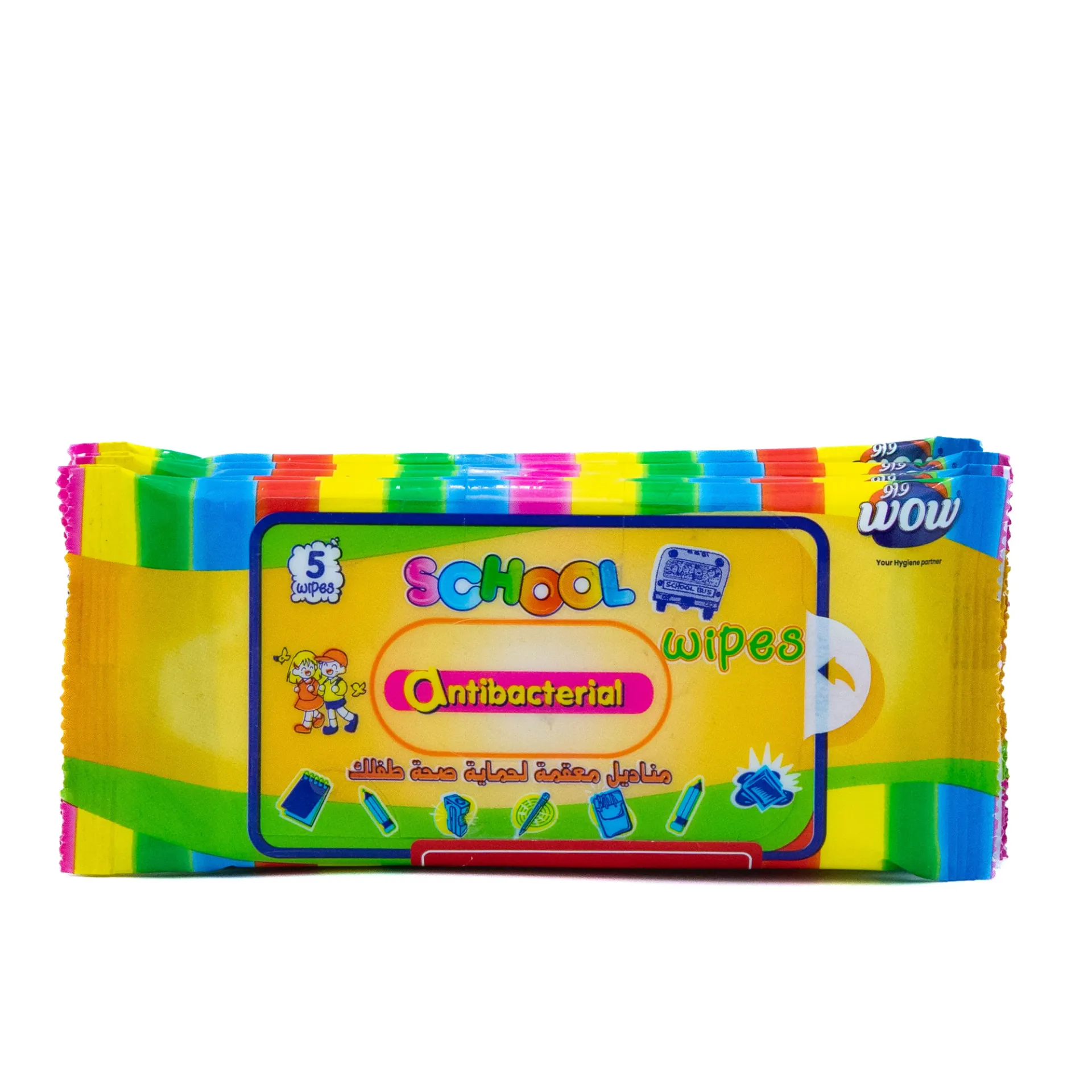 WOW SCHOOL WIPES 5X5PCS
