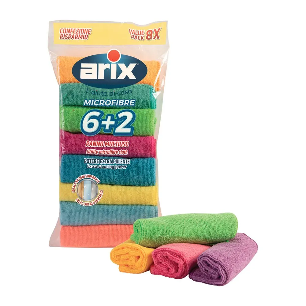ARIX MICROFIBRE CLOTH ASS.COL 6+2