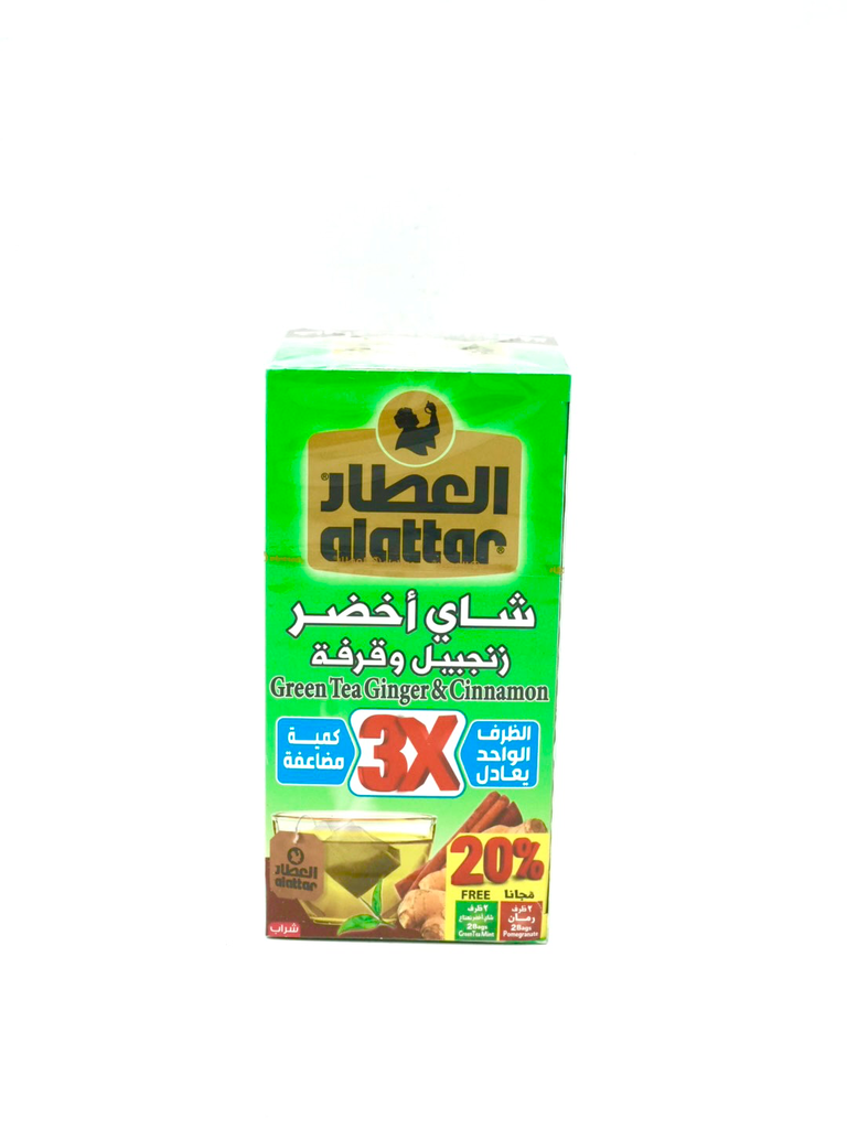 ALATTAR GREEN TEA CINNAMON GINGER TEA BAGS