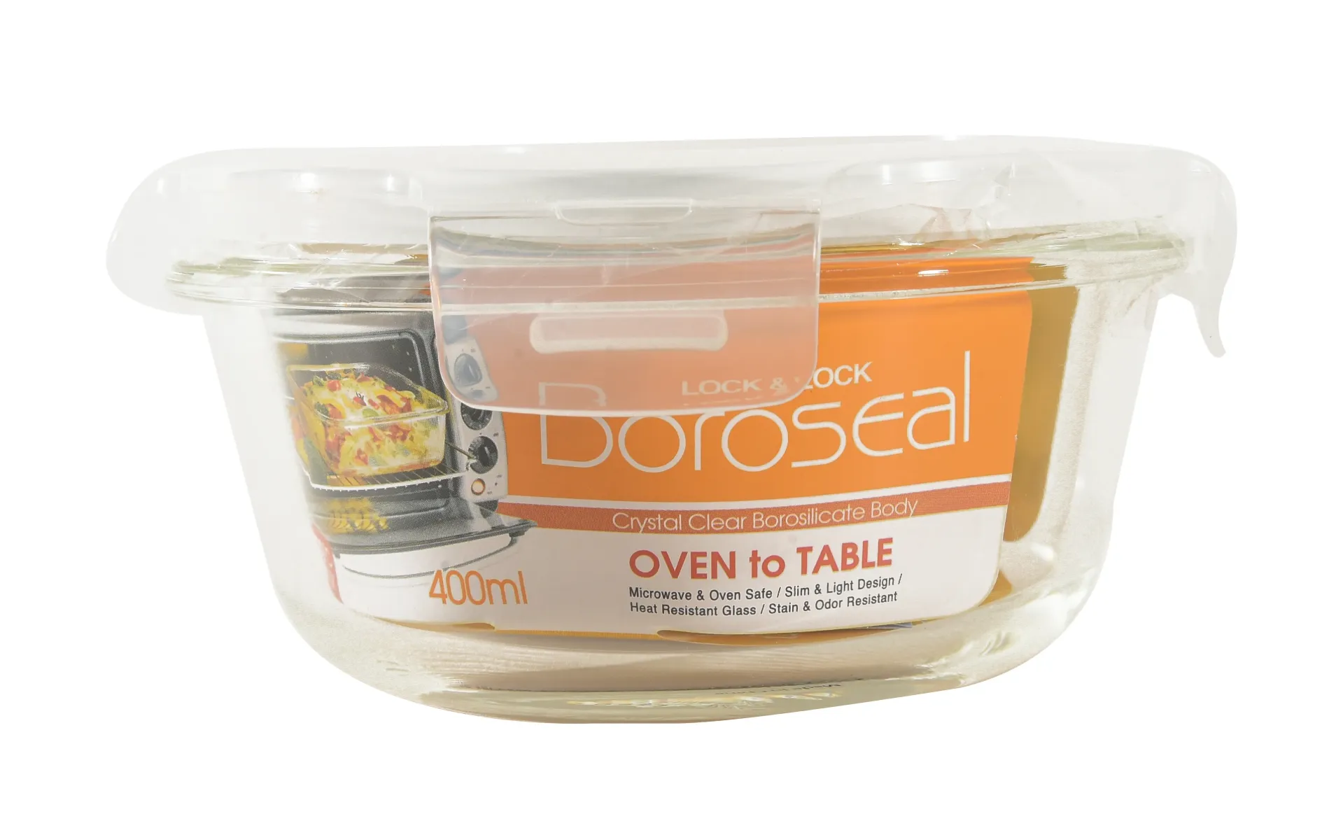 L&L OVEN GLASS ROUND W/ LID 400ML