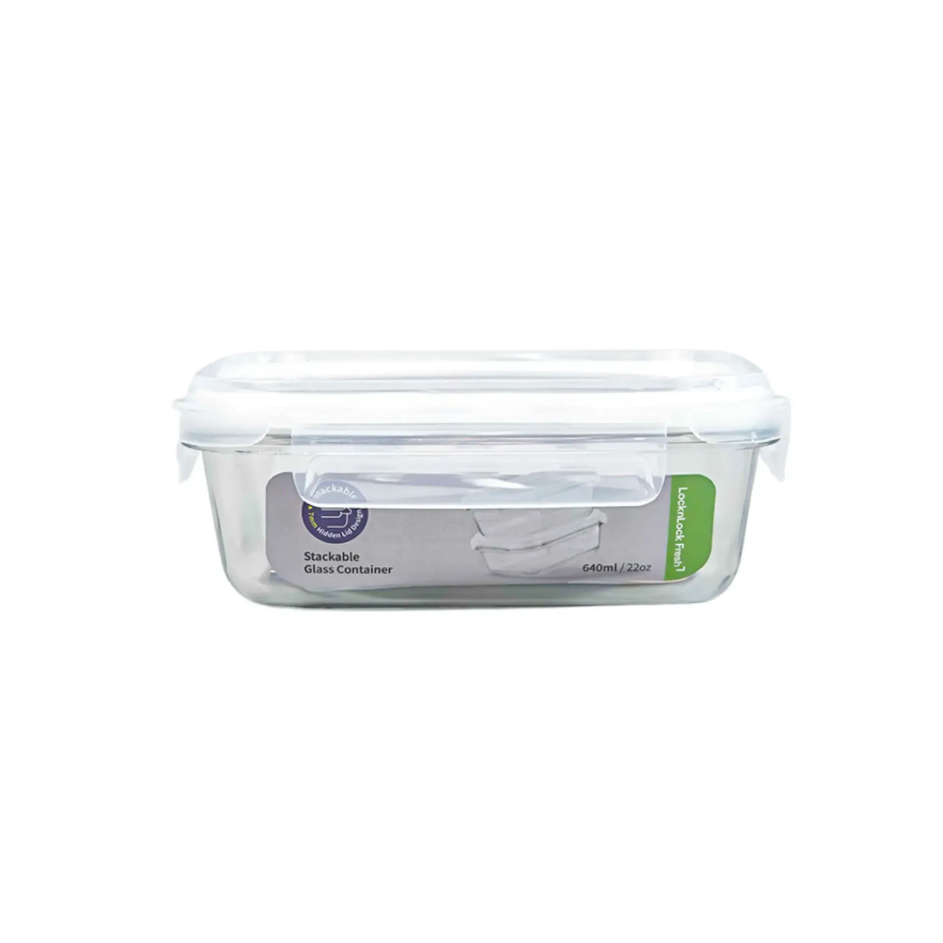 كوب زجاجي مقوى مستطيل الشكل سعة 640 مل