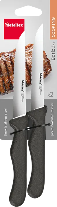 [258134-N] METALTEX 2 BASIC SET STEAK KNIVES 21CM
